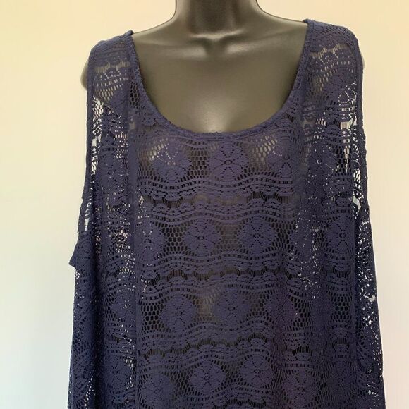 Profile By Gottex Other - Profile by Gottex Navy Lace Swim Cover Up